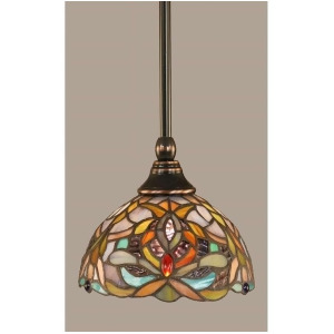 Toltec Lighting Stem Mini Pendant Black Copper Tiffany Glass 23-Bc-9905 - All