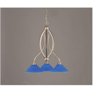 Toltec Lighting Bow 3 Light Chandelier 10 Blue Italian Glass 263-Bn-435 - All