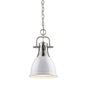 Golden Lighting Duncan Mini Pendant Pewter 3602-Spw-wh - All