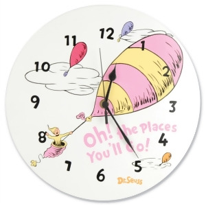 Trend Lab Wall Clock Dr. Seuss Pink Oh The Places You'll Go 30357 - All