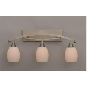 Toltec Lighting Bow 3 Light Bath Bar 5 White Linen Glass Bulb On 173-Bn-615 - All