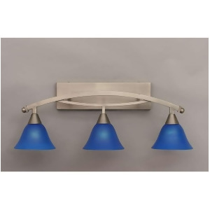Toltec Lighting Bow 3 Light Bath Bar 7 Blue Italian Glass 173-Bn-4155 - All