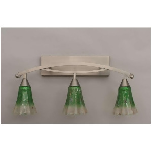Toltec Lighting Bow 3 Light Bath Bar 5.5 Kiwi Green Crystal Glass 173-Bn-723 - All