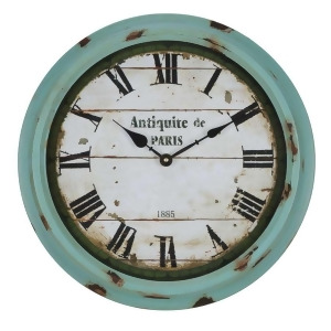 Cooper Classics Anthea Clock Aged Sea Green with Brown Distressing 40439 - All