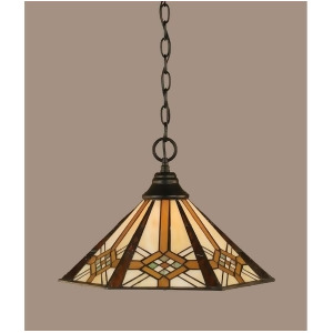 Toltec Lighting 'Chain Hung Pendant 16' Hampton Tiffany Glass 10-Mb-961 - All