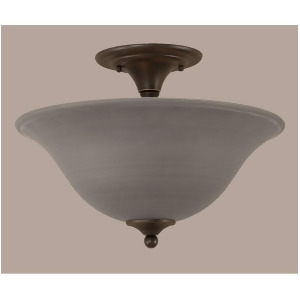 Toltec Lighting Semi-Flush 2 Bulbs 16' Gray Linen Glass 121-Dg-602 - All