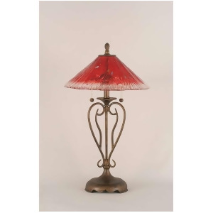 Toltec Lighting Olde Iron Table Lamp 16' Raspberry Crystal Glass 42-Brz-716 - All