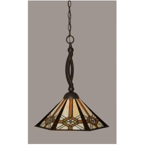 Toltec Lighting Bow Pendant 16' Hampton Tiffany Glass 271-Dg-961 - All