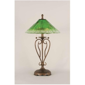 Toltec Lighting Olde Iron Table Lamp 16' Kiwi Green Crystal Glass 42-Brz-717 - All