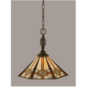 Toltec Lighting Elegante Pendant 16' Hampton Tiffany Glass 82-Dg-961 - All
