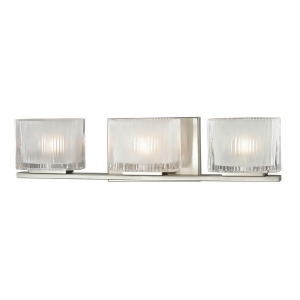 Elk Lighting Chiseled Glass Collection 3 Light Bath in Brushed Nickel 11632-3 - All