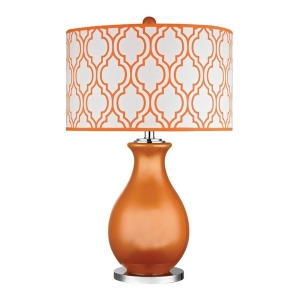 Dimond Thatcham Table Lamp in Tangerine Orange with Polished Nickel D2511 - All