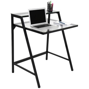 Lumisource 2-Tier Desk Black Clear Ofd-tm-2tiercl - All