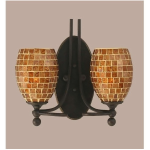 Toltec Lighting Capri 2 Light Wall Sconce Bronze 5'Mosaic Glass 590-Dg-409 - All