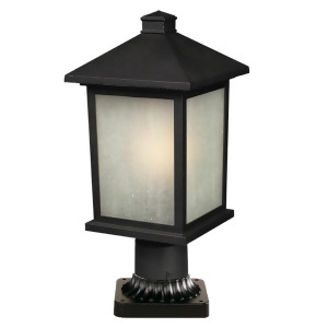 Z-lite Holbrook Outdoor Post Light 8x17.75 Black White Seedy 507Phm-bk-pm - All