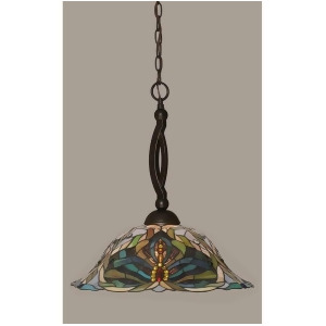 Toltec Lighting Bow Pendant 19' Kaleidoscope Tiffany Glass 271-Dg-990 - All