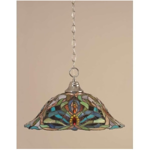 Toltec Lighting Chain Hung Pendant 19' Kaleidoscope Tiffany Glass 10-Ch-990 - All