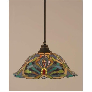Toltec Lighting Stem Pendant 18.25' Kaleidoscope Tiffany Glass 26-Dg-990 - All