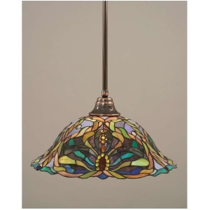 Toltec Lighting Stem Pendant 19' Kaleidoscope Tiffany Glass 26-Bc-990 - All