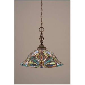 Toltec Lighting Elegante Pendant 19' Kaleidoscope Tiffany Glass 82-Dg-990 - All