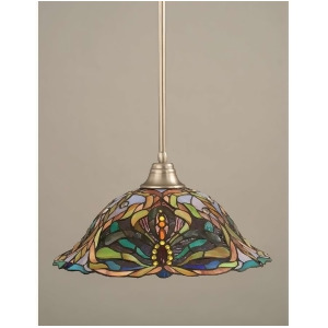 Toltec Lighting Stem Pendant 19' Kaleidoscope Tiffany Glass 26-Bn-990 - All