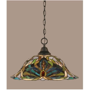 Toltec Lighting 'Chain Hung Pendant 19' Kaleidoscope Tiffany Glass 10-Mb-990 - All