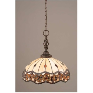 Toltec Lighting Elegante Pendant 16' Roman Jewel Tiffany Glass 82-Dg-997 - All