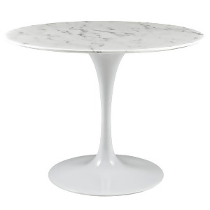 Modway Lippa 40 Circle Artificial Marble Dining Table White Eei-1130-whi - All
