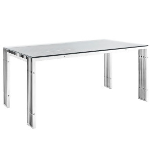 Modway Furniture Gridiron Stainless Steel Dining Table Silver Eei-1434-slv - All