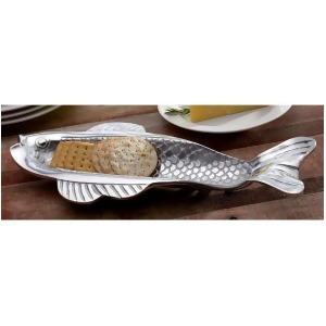 St. Croix Kindwer Skinny Fish Olive Cracker Tray Silver A1203 - All