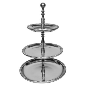 St. Croix Kindwer 22 Three Tier Beaded Aluminum Stand Silver A1075 - All