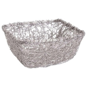St. Croix Kindwer 9 Square Twist Wire Mesh Basket Silver A1034 - All