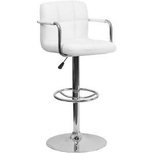 Flash Furniture White Contemporary Barstool White Ch-102029-wh-gg - All