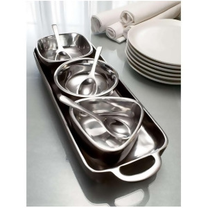 St. Croix Kindwer 7 Piece Tray Bowl Condiment Set Silver A1101 - All