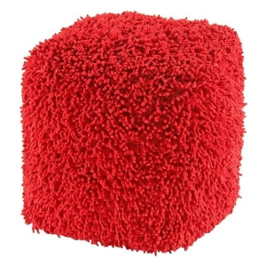St. Croix 19 Red Shagadelic Chenille Pouf Red Fchs1913 - All