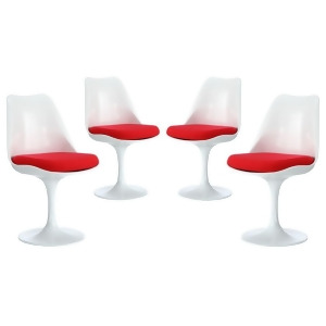 Modway Furniture Lippa Dining Side Chair Set Of 4 Red Eei-1342-red - All