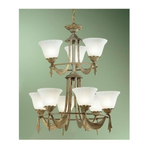 Classic Lighting Saratoga Cast Glass Chandelier Weathered Gold 67909Wg - All