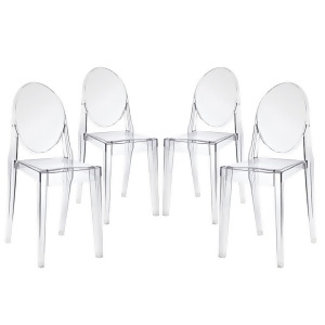 Modway Furniture Casper Dining Chairs Set Of 4 Clear Eei-908-clr - All