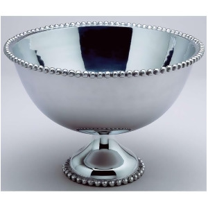 St. Croix Kindwer Huge 16 Beaded Aluminum Punch Bowl Silver A1149 - All
