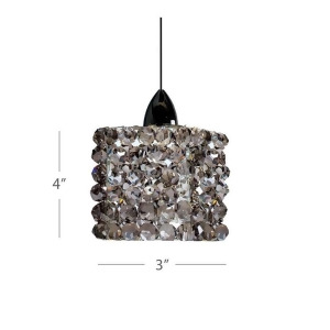 Wac Mini Haven Led Black Ice Crystal Pendant Brushed Nickel Mp-led539-bi-bn - All