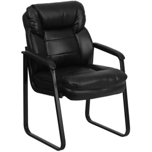 Flash Furniture Bonded Leather Side Chair Black Go-1156-bk-lea-gg - All