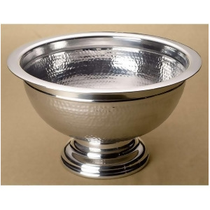St. Croix Kindwer 15 Hammered Aluminum Pedestal Punchbowl Silver A1175 - All