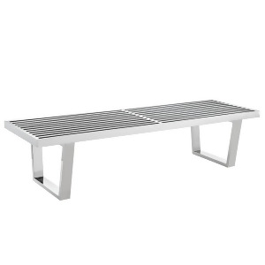Modway Furniture Sauna 5' Stainless Steel Bench Silver Eei-246-slv - All