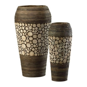 Cyan Design Wood Slice Oblong Vases Birchwood and Walnut 02520 - All