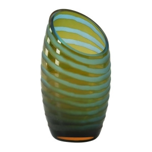 Cyan Design Small Angle Cut Chiseled Vase Cyan Blue and Orange 00105 - All