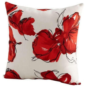 Cyan Design Crimson Petal Pillow Red and White 06522 - All
