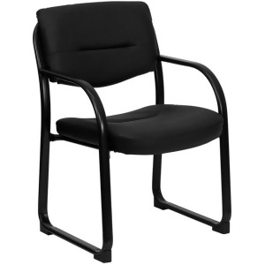 Flash Furniture Bonded Leather Side Chair Black Bt-510-lea-bk-gg - All