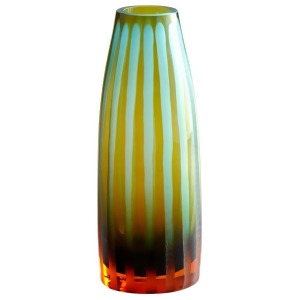 Cyan Design Small Cyan and Orange Striped Vase Cyan Blue and Orange 01129 - All