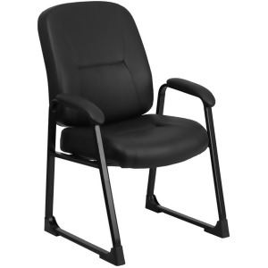 Flash Furniture Bonded Leather Side Chair Black Wl-738av-lea-gg - All