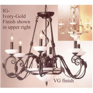 Classic Lighting Capri Wrought Iron Chandelier Ivory-Gold 9284Ig - All